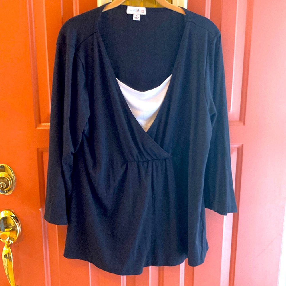 Clinton Kelly forD&C Black Top With Layered Look.